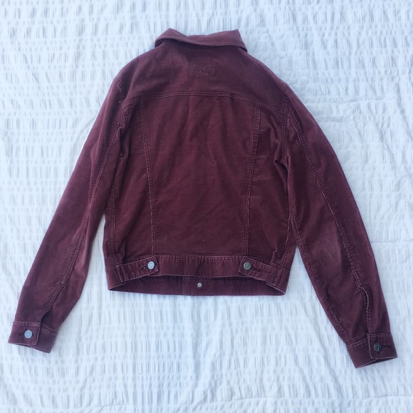 Calvin Klein Corduroy Burgundy Denim Jacket S - Picture 4 of 5